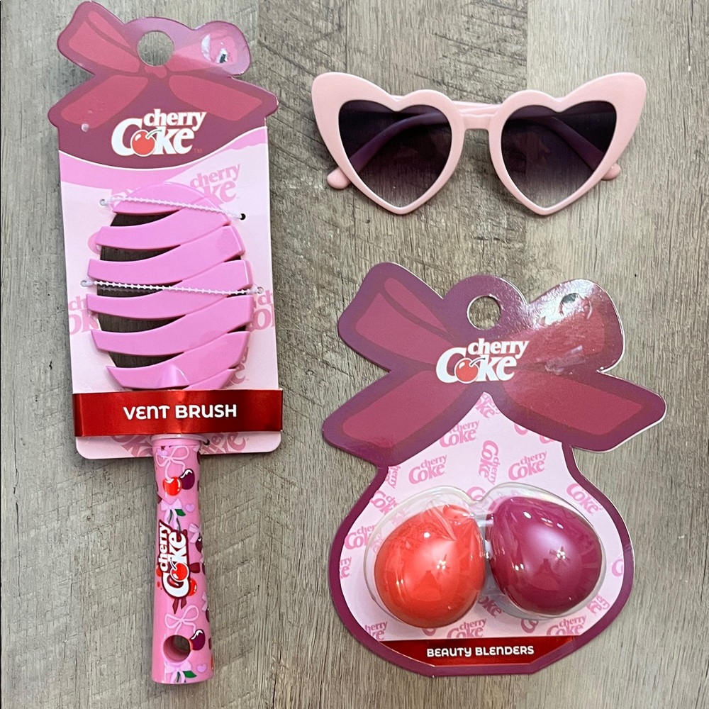 Cherry Coke Heart Sunglasses and Beauty Set